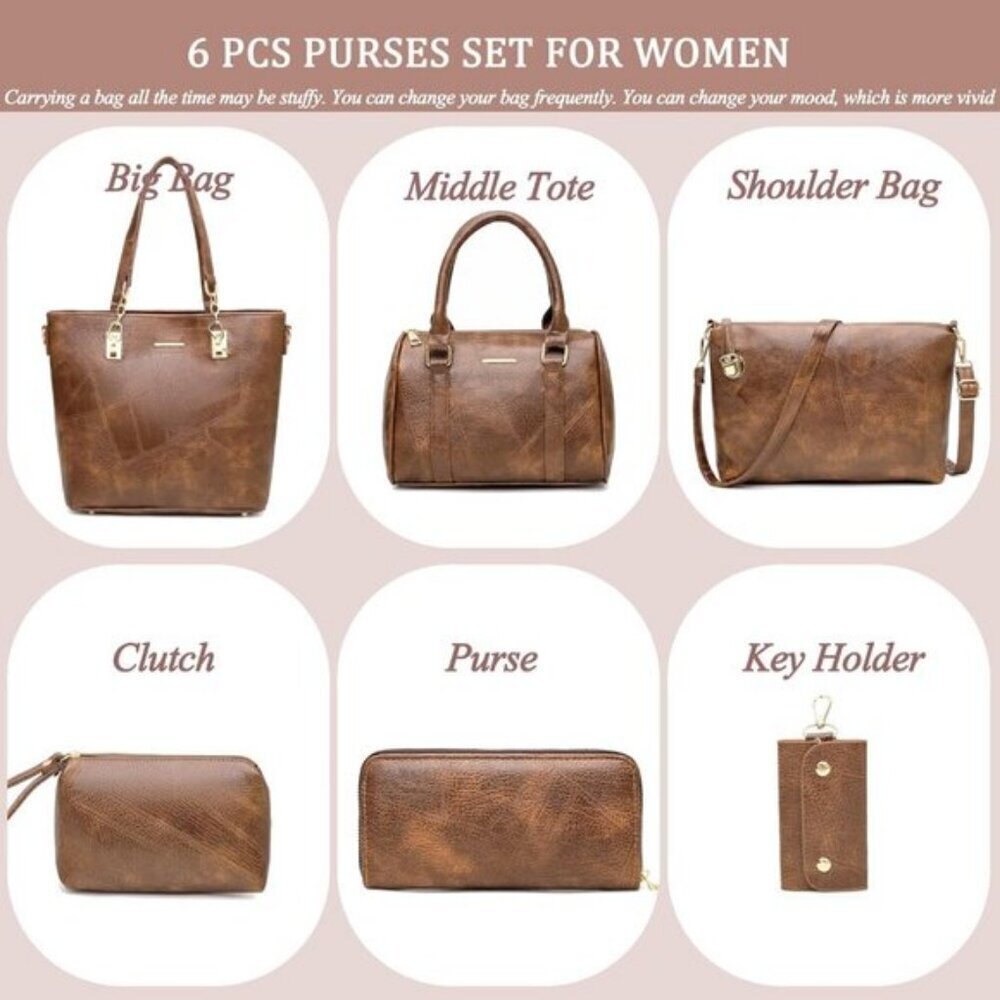 Women's 5b-khaki 2E Youth Designer Purses Handbags Satchel Shoulder Tote Bag - Picture 2 of 6